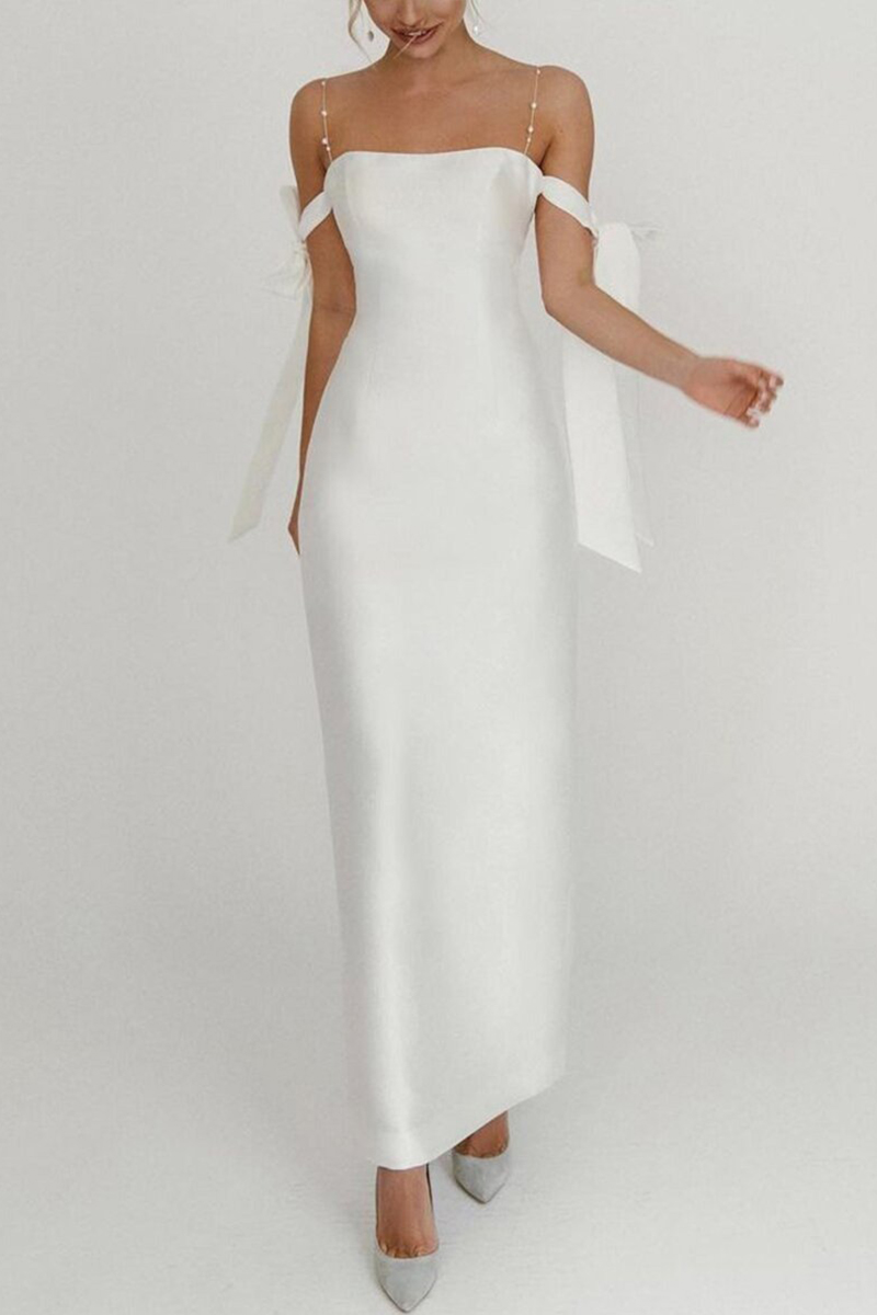 Off-The-Shoulder Bow Detail Maxi Dress