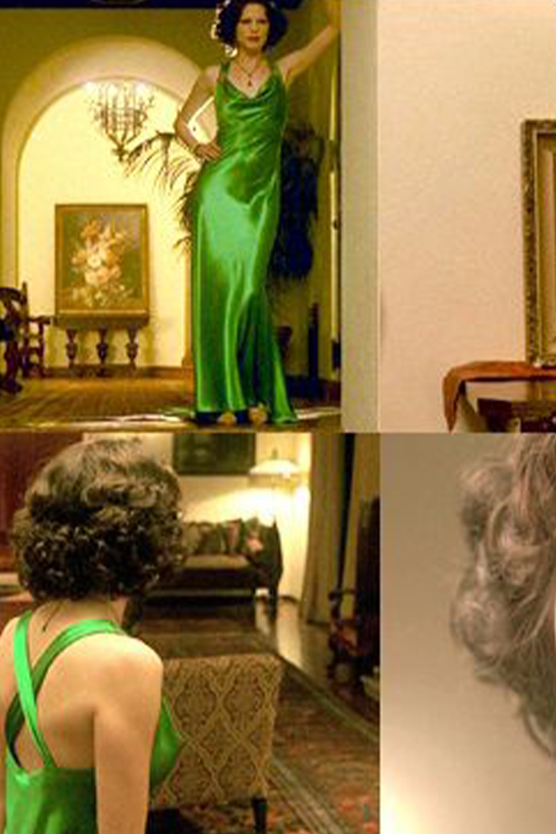 Mariana Klaveno Inspired Emerald Green Satin Evening Dress on TV Show "True Blood"