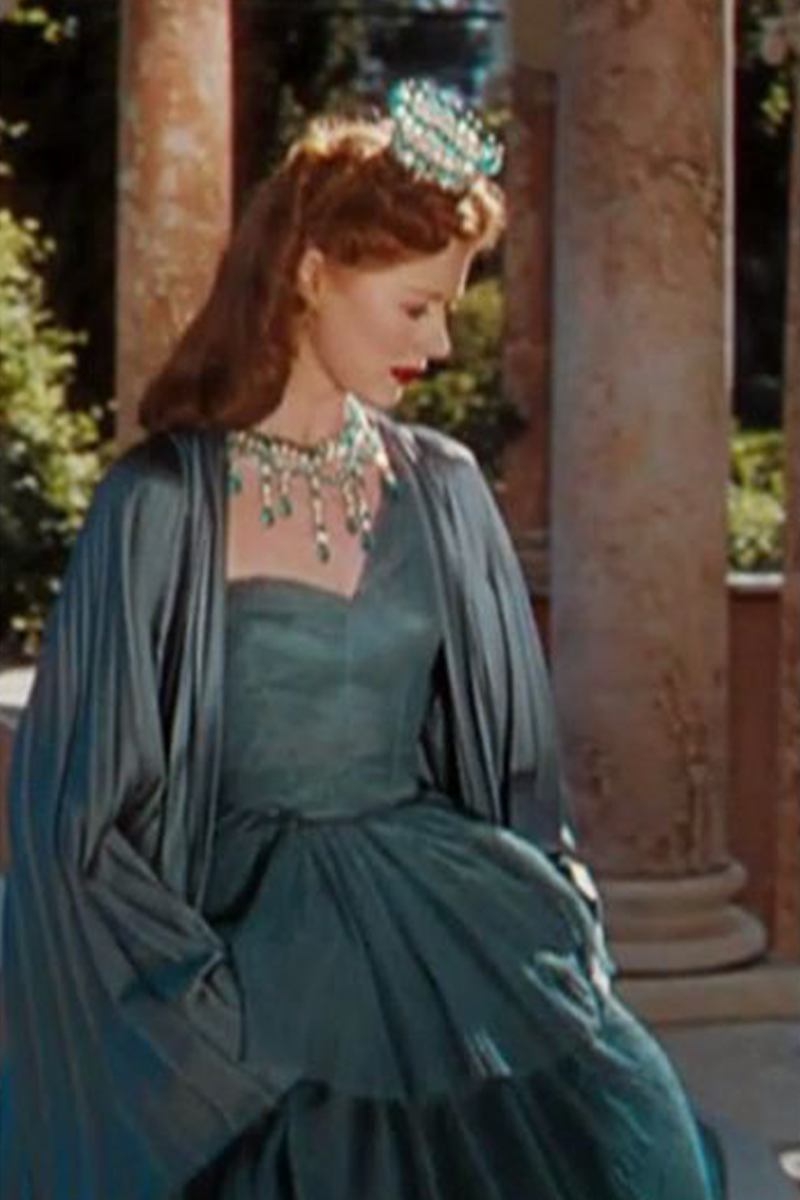 Moira Shearer Blue One-shoulder Formal Dress with Cape in Movie The Red Shoes