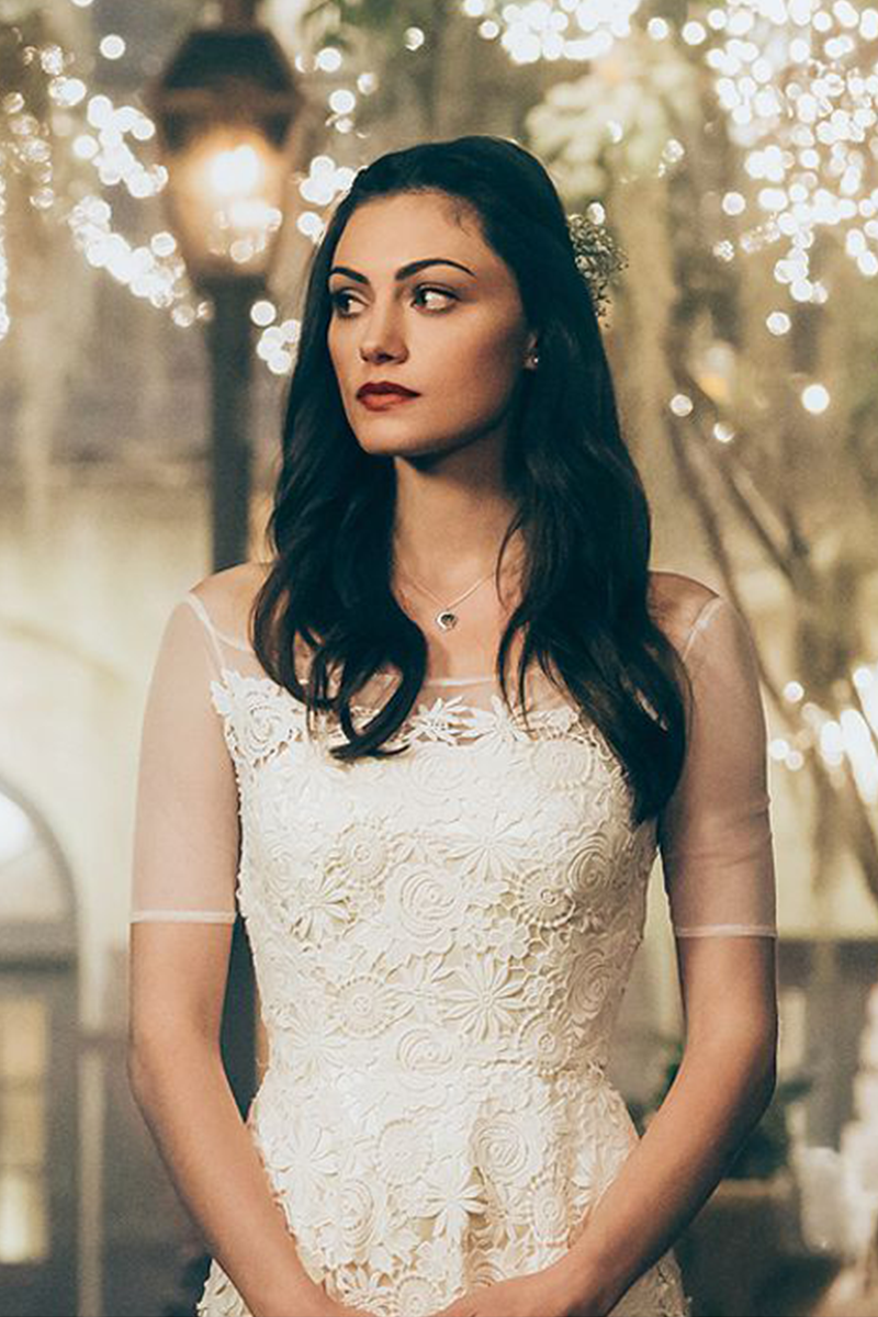 Phoebe Tonkin Hayley Marshall White Lace Wedding Dress on TV Show 'The Originals'