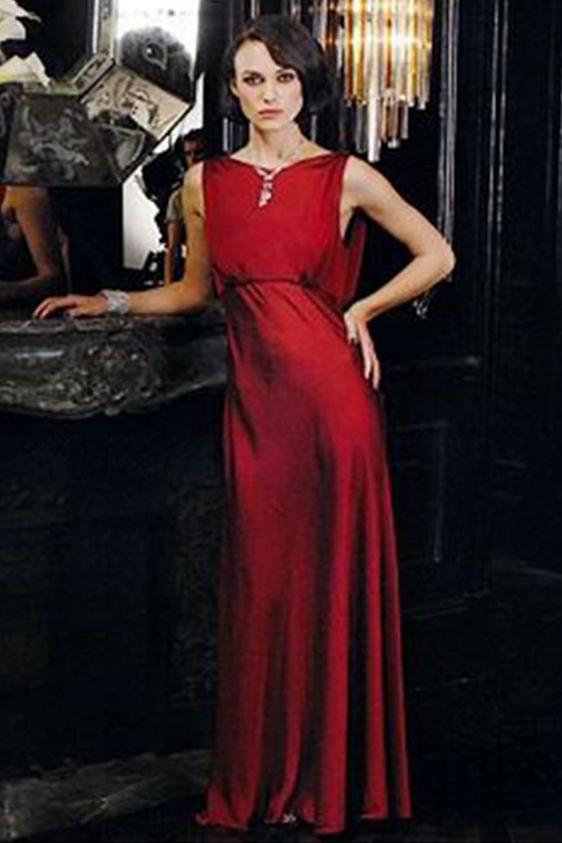 Keira Knightley Inspired Red Sleeveless Evening Formal Celebrity Dress Coco Mademoiselle
