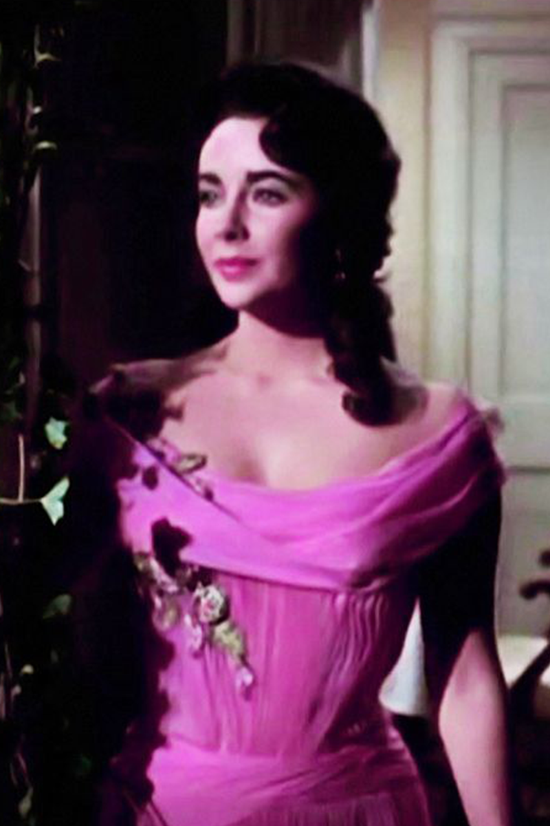 Elizabeth Taylor Inspired Pink Chiffon Dress in 1950s Movie Giant