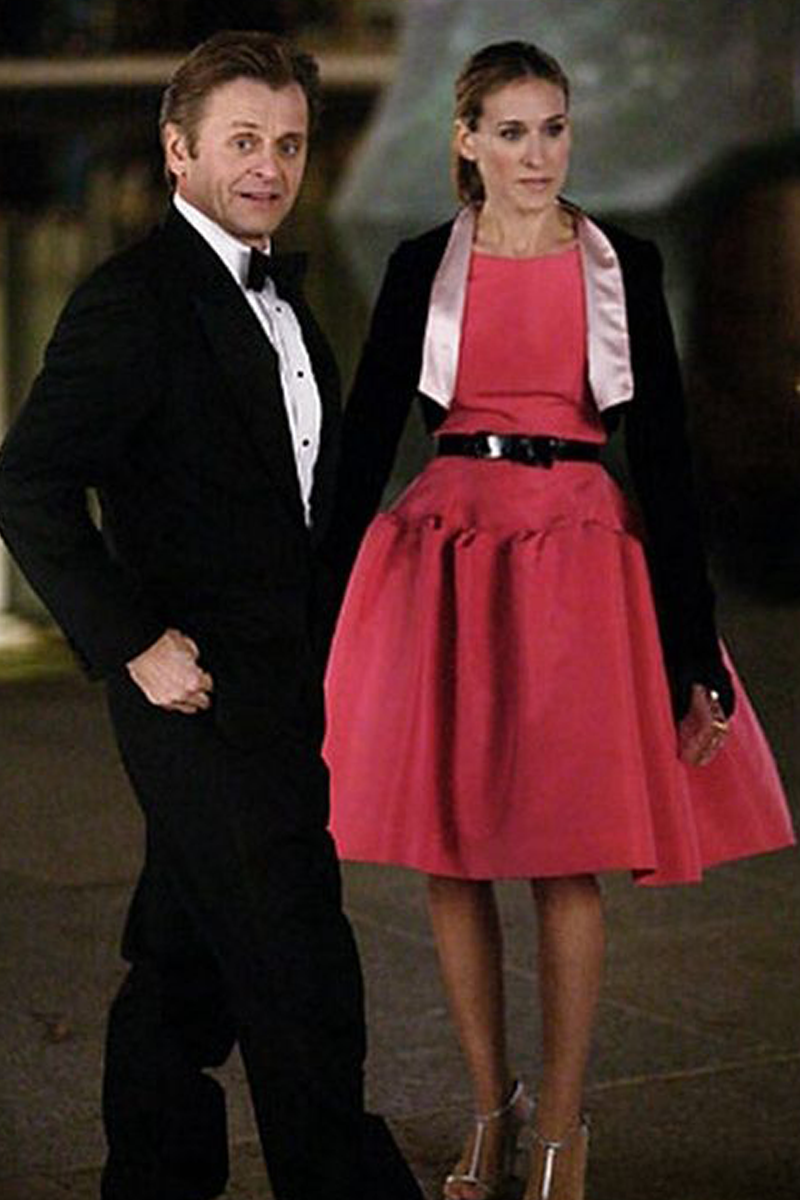 Sarah Jessica Parker Carrie Bradshaw Pink Dress Sex and the City