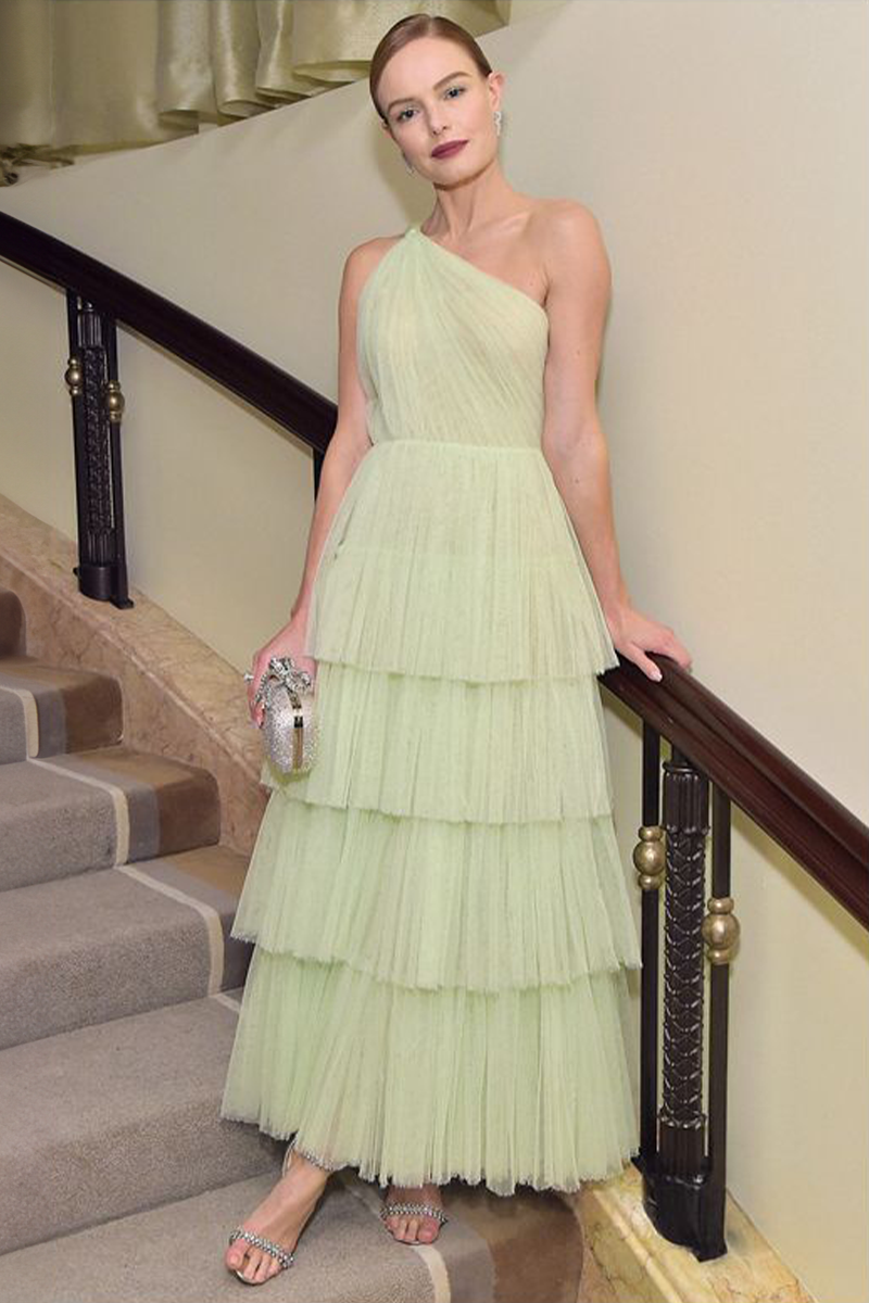 Kate Bosworth Inspired Mint Green One-shoulder Tulle Prom Party Celebrity Dress