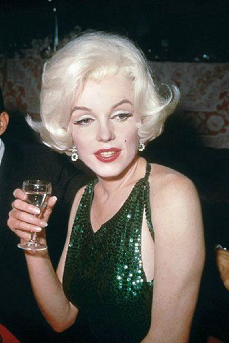 Marilyn Monroe Inspired Green Sequin Evening Dress Golden Globes 1962