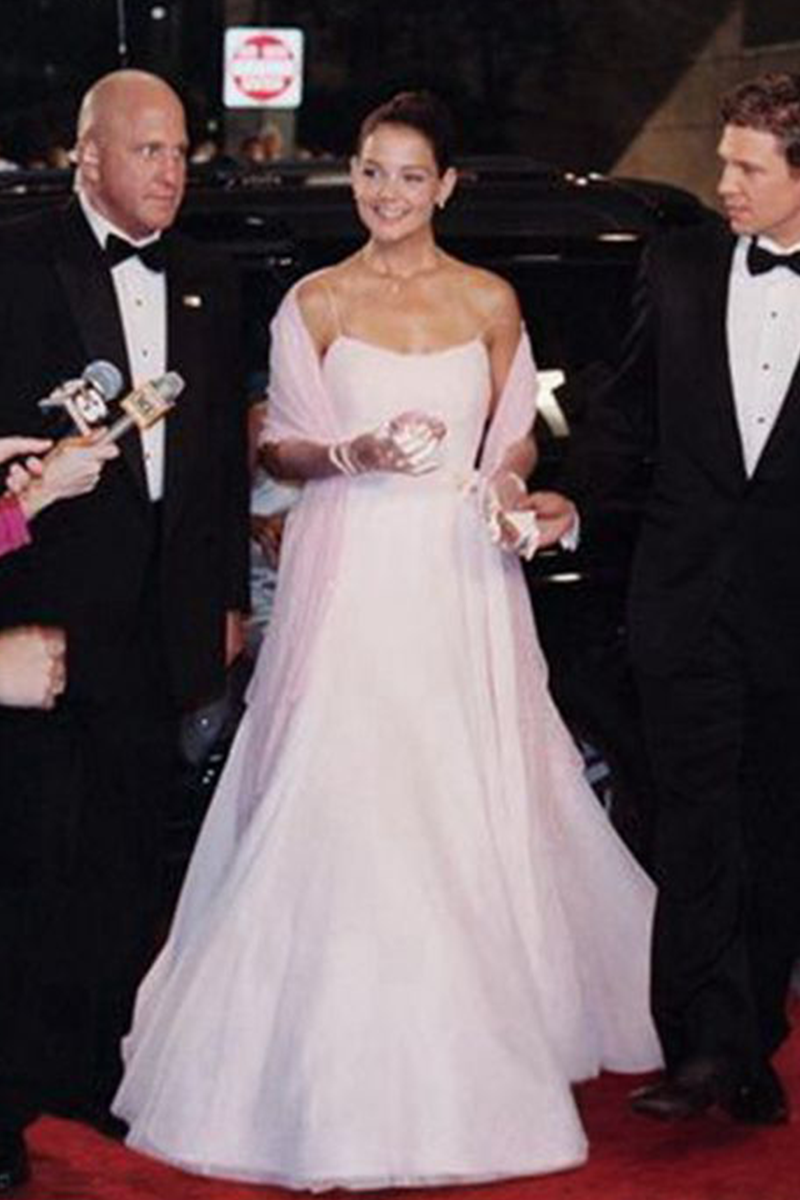 Katie Holmes Inspired Pink Spaghetti Straps Celebrity Prom Dress in Movie "First Daughter"