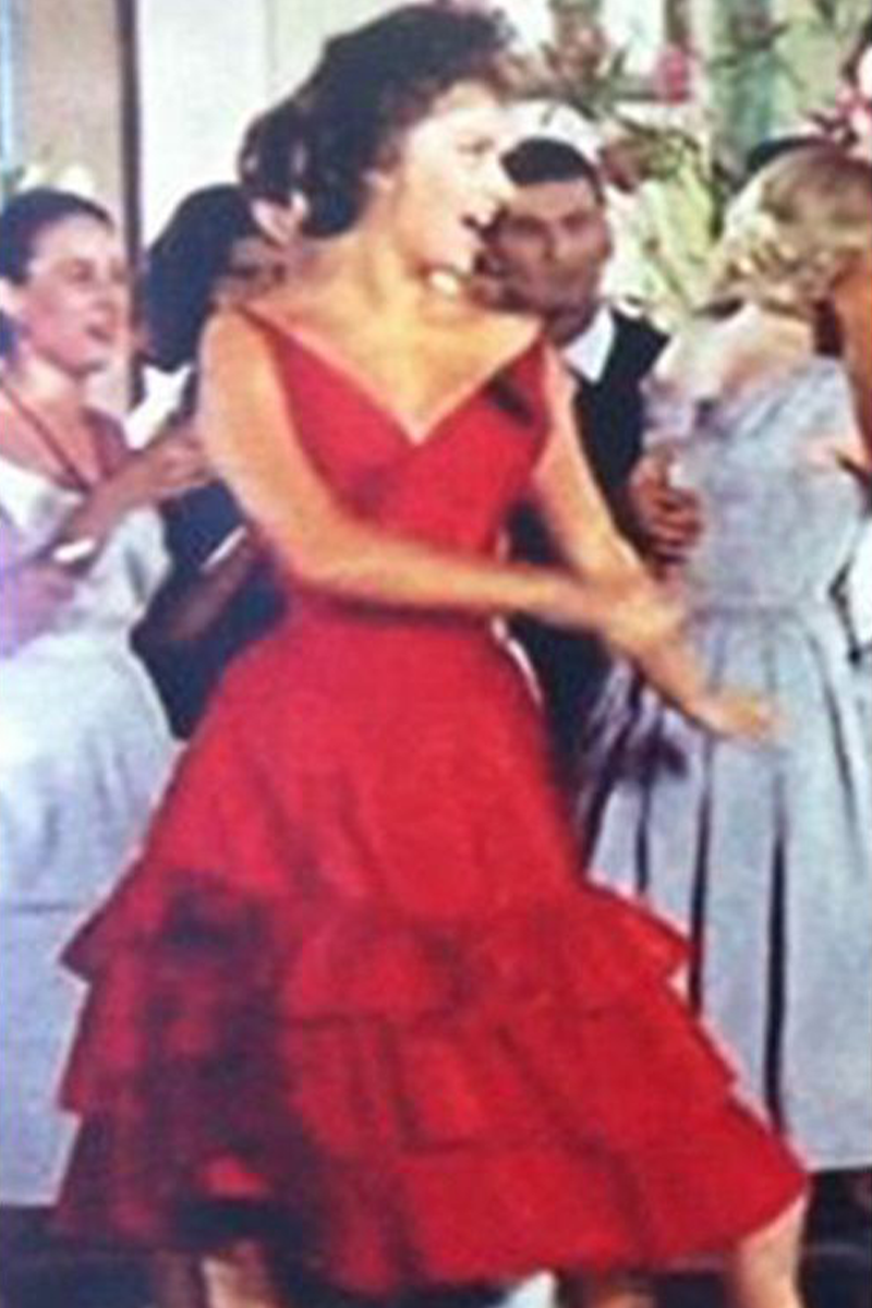 Sophia Loren Dancing Red Dress in Movie "Mambo Italiano"