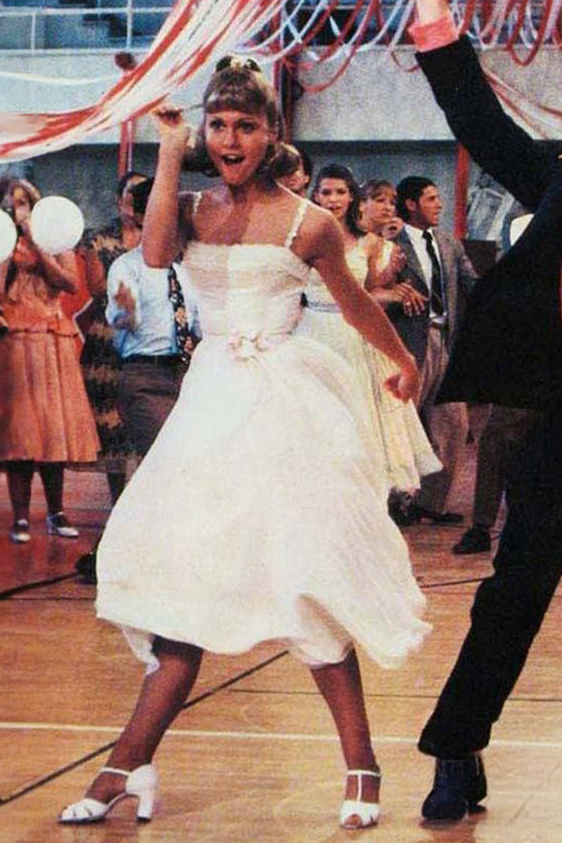 Olivia Newton-John Sandy Olsson Yellow Dance Dress in Movie Grease