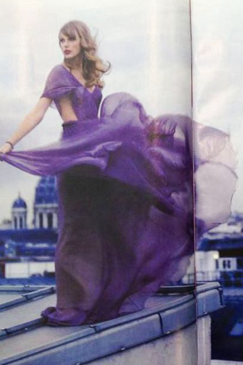 Taylor Swift Purple Chiffon Long Formal Prom Celebrity Dress “Begin Again”
