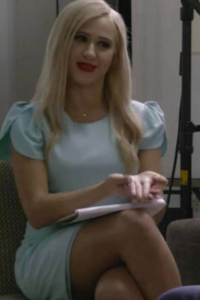 Maria Bakalova Inspired Short Blue Celebrity Cocktail Party Dress "Borat 2"