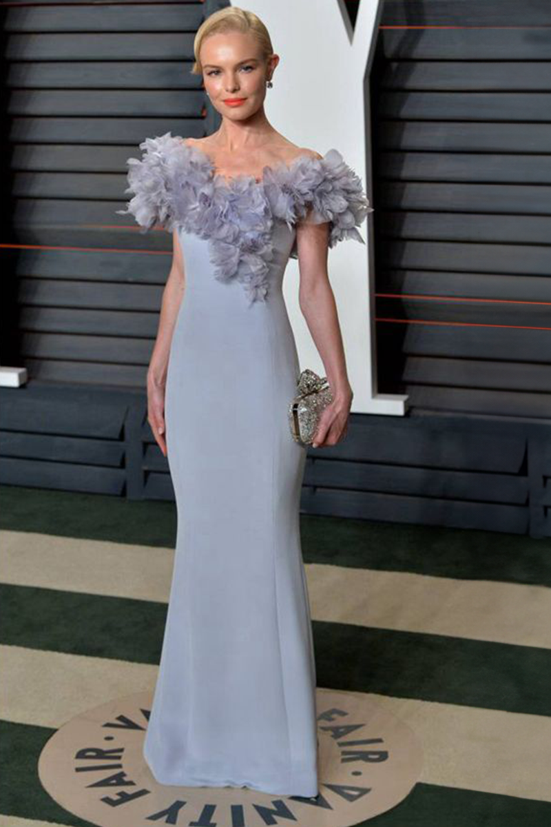 Kate Bosworth Lavender Off The Shoulder Celebrity Dress Oscars 2016