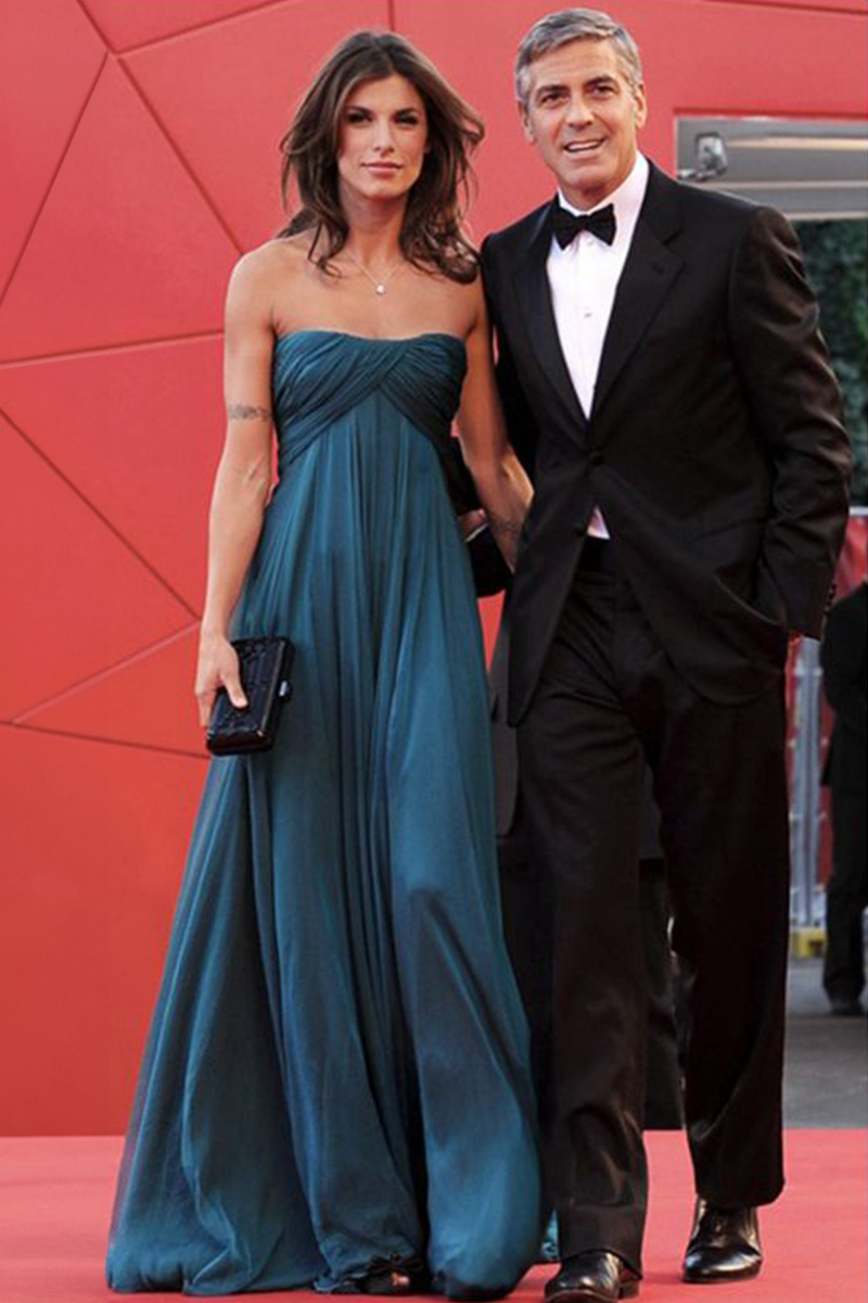 Venice Dream – Elisabetta Canalis Teal Strapless Chiffon Gown