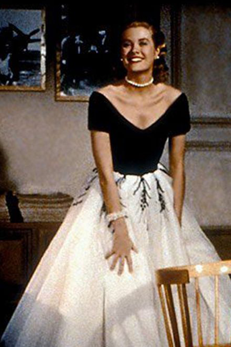 Graceful Elegance – Grace Kelly Black and White Ball Gown