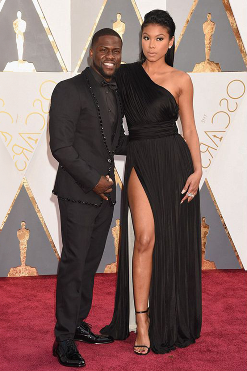 Noir Elegance – Eniko Parrish Oscars 2016–Inspired One-Shoulder Pleated Column Gown