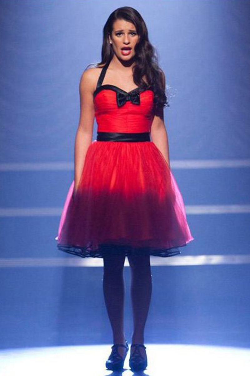 Lea Michele Rachel Berry Red Dress Glee National