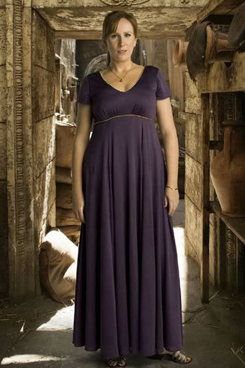 Donna Noble Purple Dress in TV Show "The Fires of Pompeii"