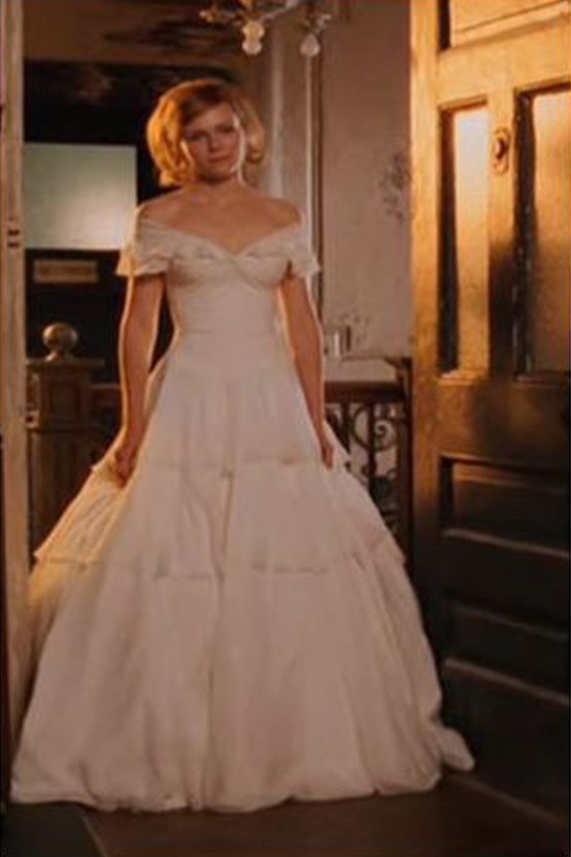Kirsten Dunst Mary Jane Wedding Dress Off the Shoulder Ball Gown from Spider Man