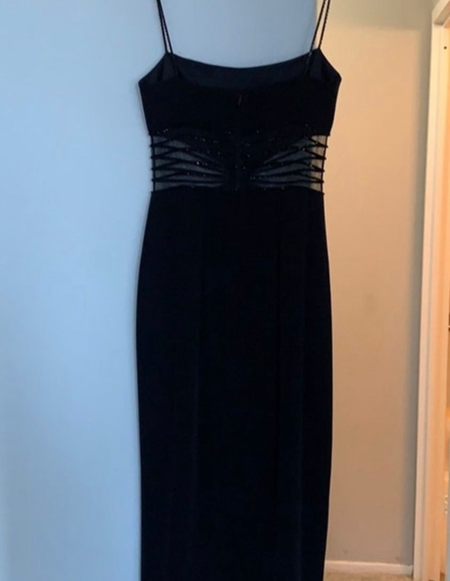 Black Spaghetti Straps Long Formal Evening Prom Dress 2022