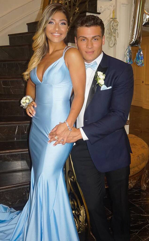 Celebrity Inspired Light Blue Spaghetti Strap V Neck Mermaid Formal Prom Dress 2020