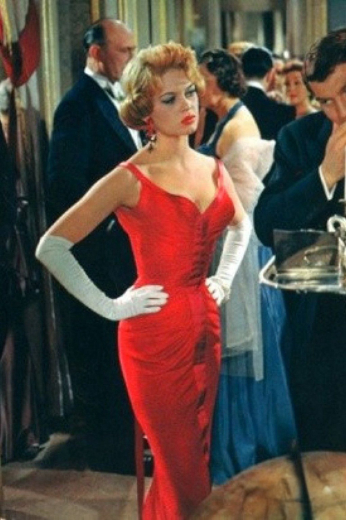 Brigitte Bardot Red Dress Une Parisienne 1957