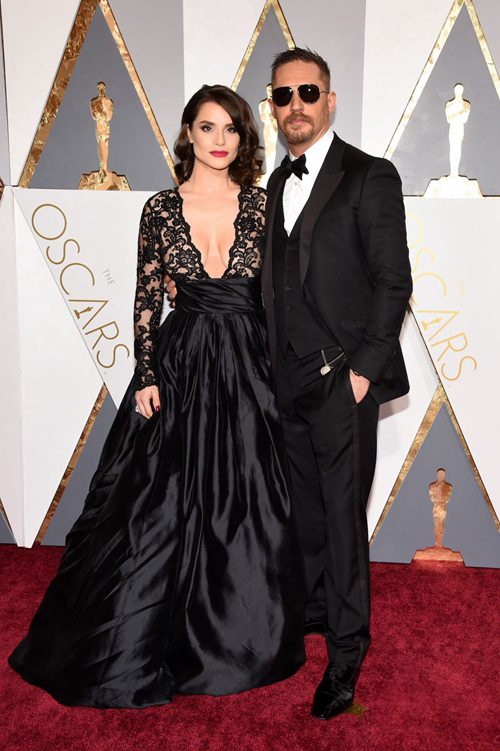 Noir Enchantment – Charlotte Riley Oscars 2016–Inspired Black Lace & Satin Ball Gown
