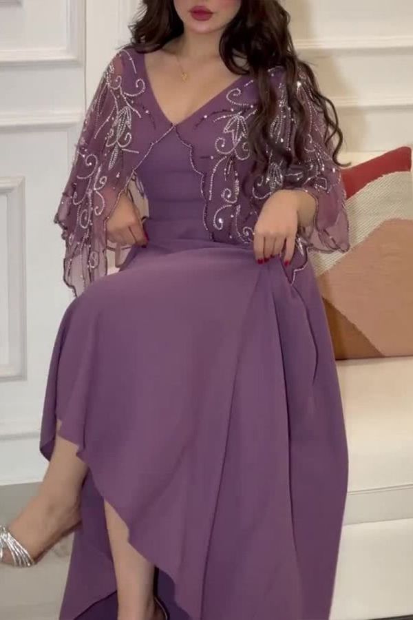 Orchid Grace Flutter Sleeve Dress