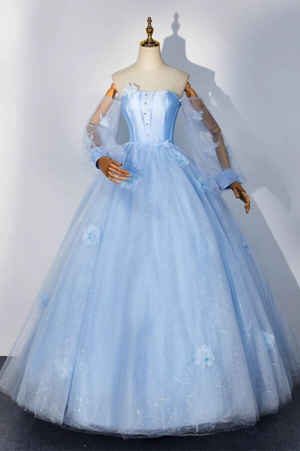 Starlit Dawn – Sheer Sleeve Princess Dress