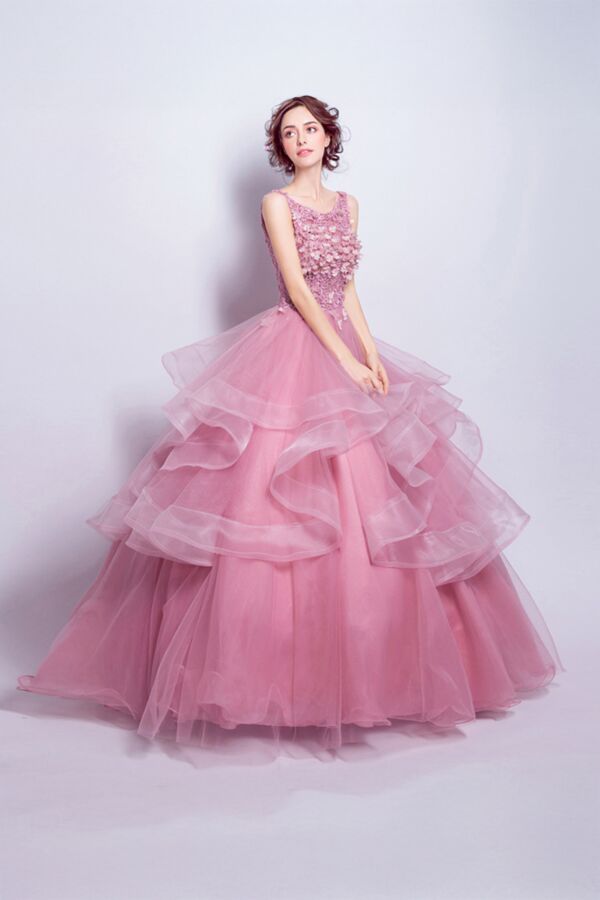 Bloom Symphony – Elegant Tulle Couture Gown