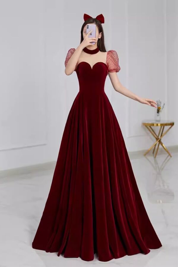 Crimson Overture – Velvet Princess Gown