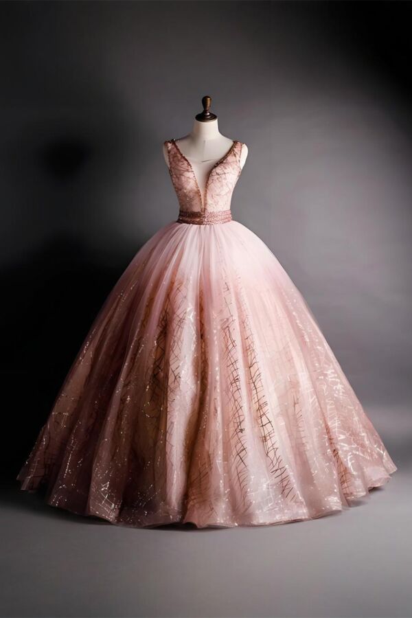 Rose Stardust – Champagne Pink Ball Gown