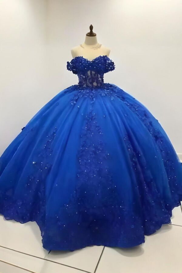 Midnight Ocean – Crystal Blue Couture Dress