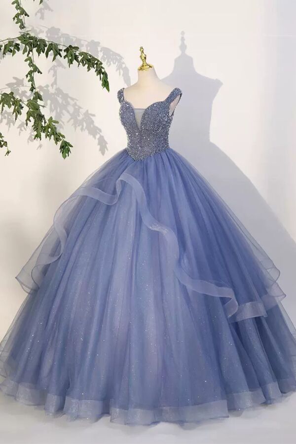 Midnight Bloom – Starry Blue Couture Gown