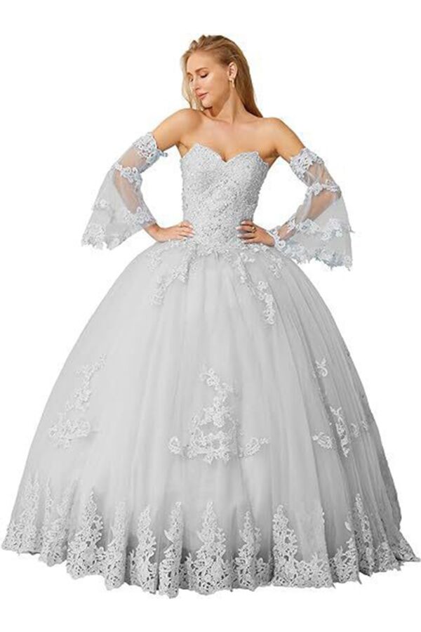 Snow Queen Sonata — Off-Shoulder Lace Ball Gown