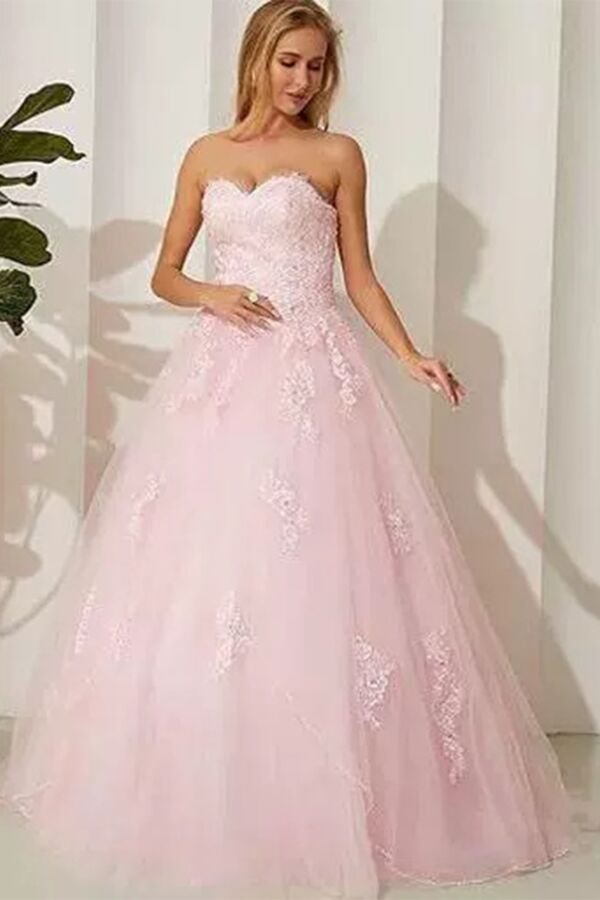 Pink Champagne Bloom — Lace Tulle Princess Dress