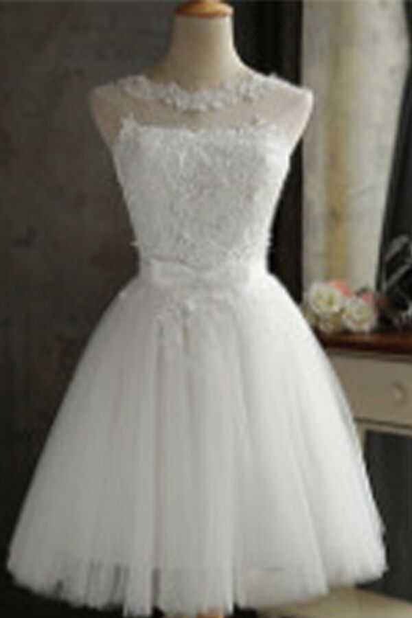 White Magnolia Waltz — Short A-Line Wedding Dress