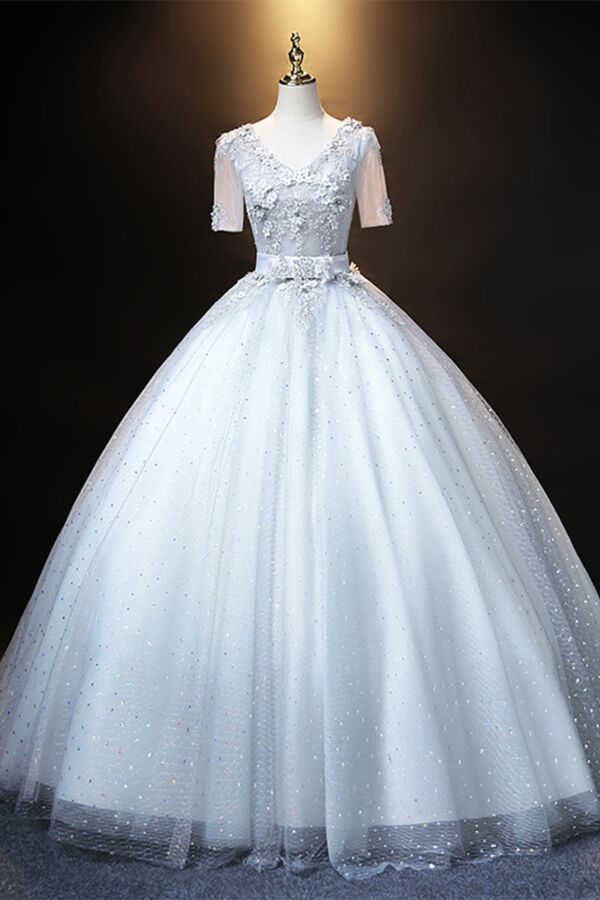 Celestial Blossom Sparkle Tulle Ball Gown