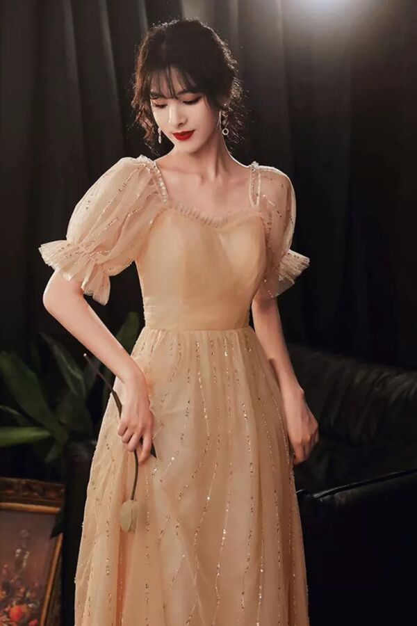 Soft Square Neck with Ruffled Trim & Sparkle Sequin Details