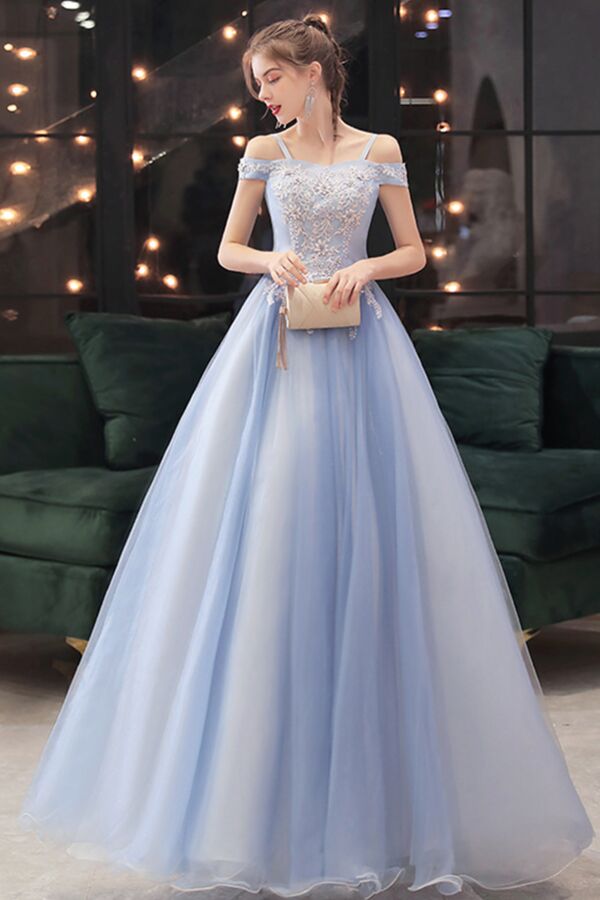 Double Straps, Beaded Lace, Full A-Line Silhouette