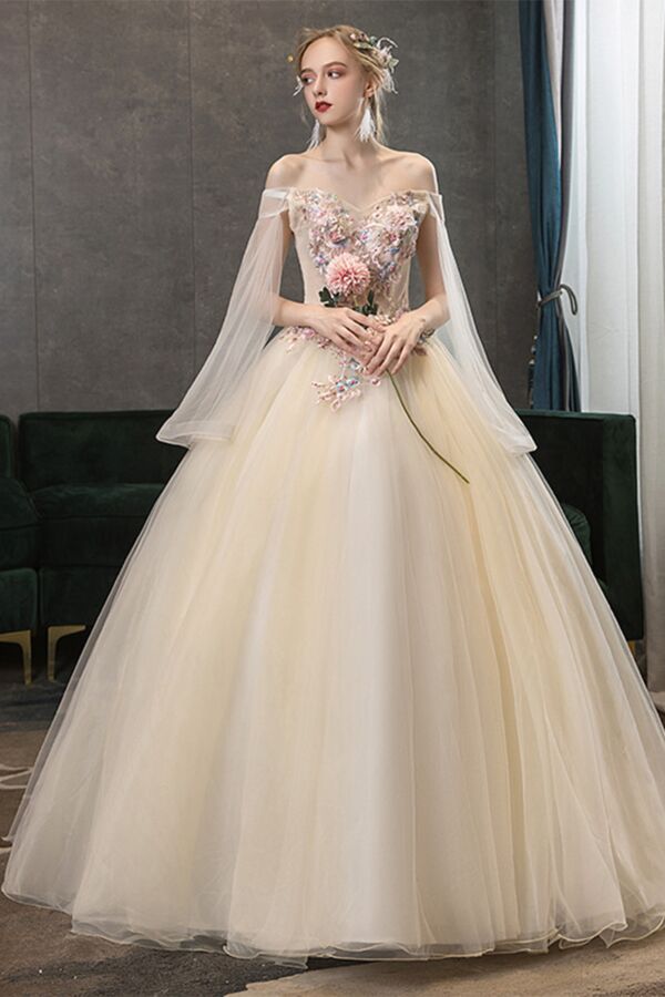 Ethereal Champagne Quinceañera Dress