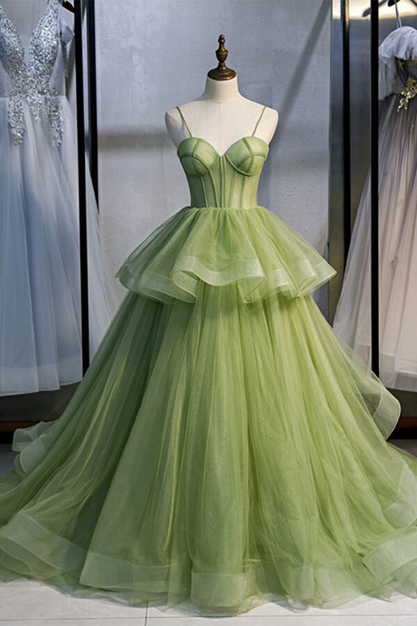 Enchanted Grove Spaghetti-Strap Ballgown
