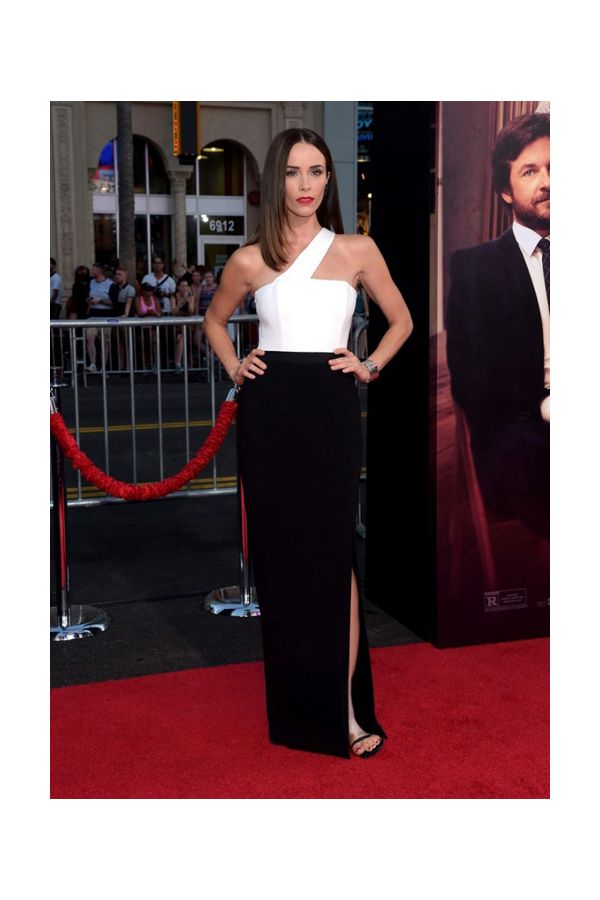 Chic Contrast – Abigail Spencer Inspired Black and White Formal Dress