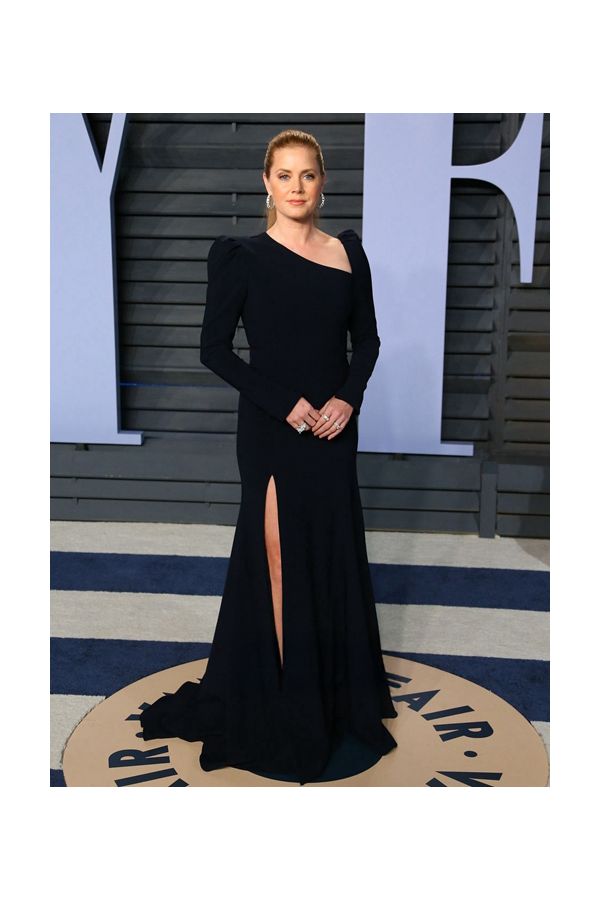 Amy Adams Black Long-sleeve Formal Celebrity Dress with Slit Oscars 2018 Party