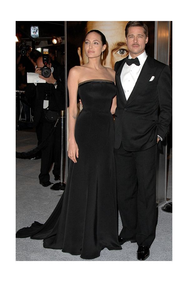 Angelina Jolie Inspired Black Velvet Strapless Long Formal Celebrity Evening Dress