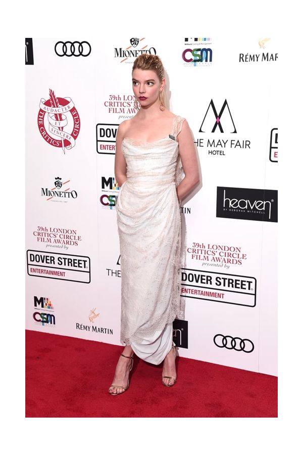 Anya Taylor-Joy Inspired White Lace Formal Dress Critics Choice Awards 2019