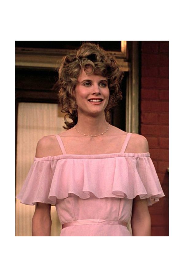 Ariel Pink Off-the-shoulder Formal Prom Bridesmaid Celebrity Dress in Movie "Footloose"
