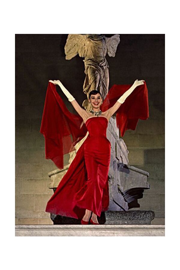 Classic Elegance  Audrey Hepburn Red Strapless Gown (Funny Face, 1957)