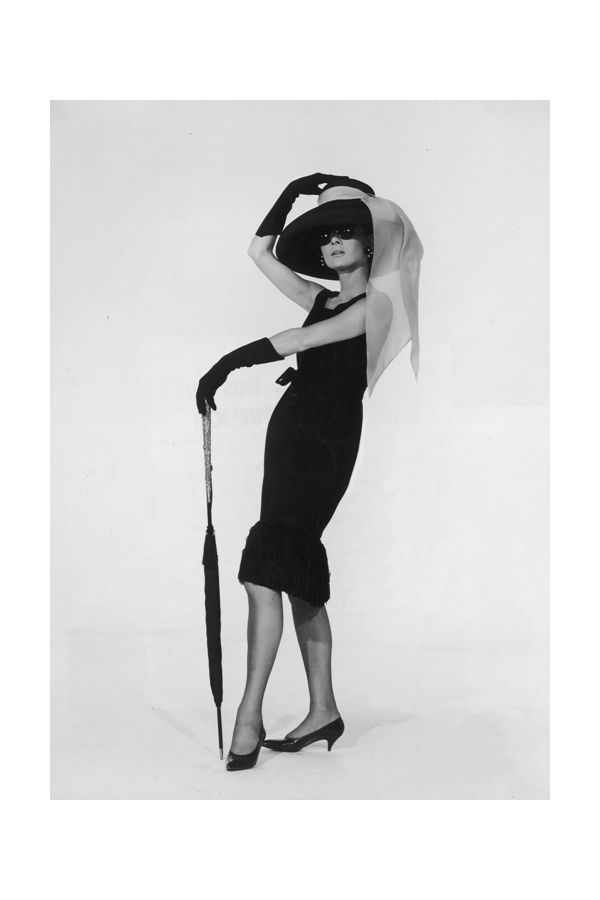 Audrey Hepburn Little Black Fringe Dress in 1950s Movie Breakfast at Tiffany's
