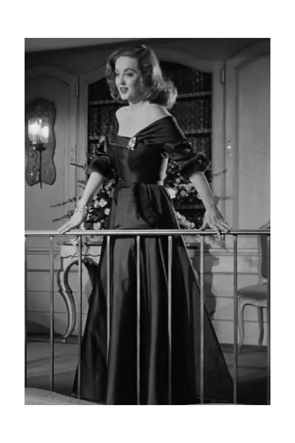 Bette Davis Black Off-the-shoulder Celebrity Evening Dress Movie "All About Eve"