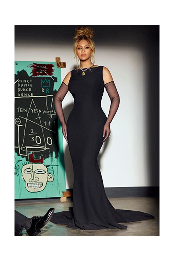 Beyonce Inspired Black Mermaid Long Formal Celebrity Evening Dress