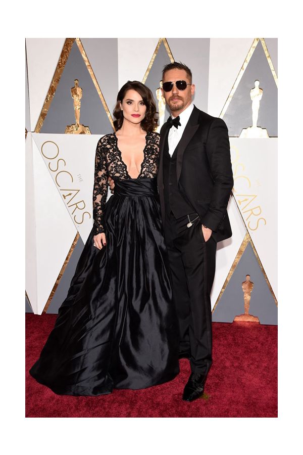 Noir Enchantment – Charlotte Riley Oscars 2016–Inspired Black Lace & Satin Ball Gown